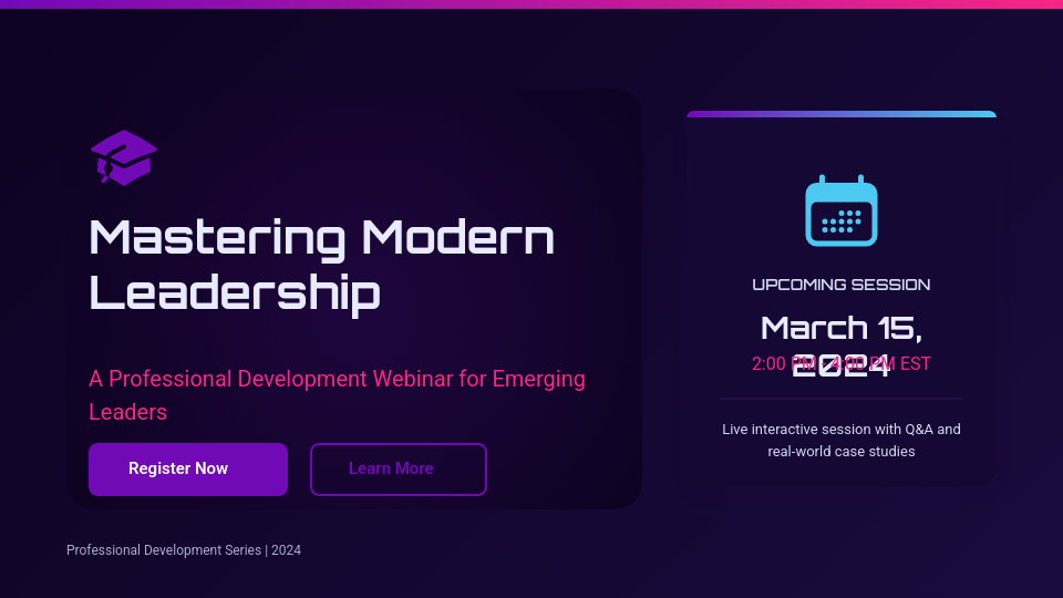 Educational Masterclass Webinar Series