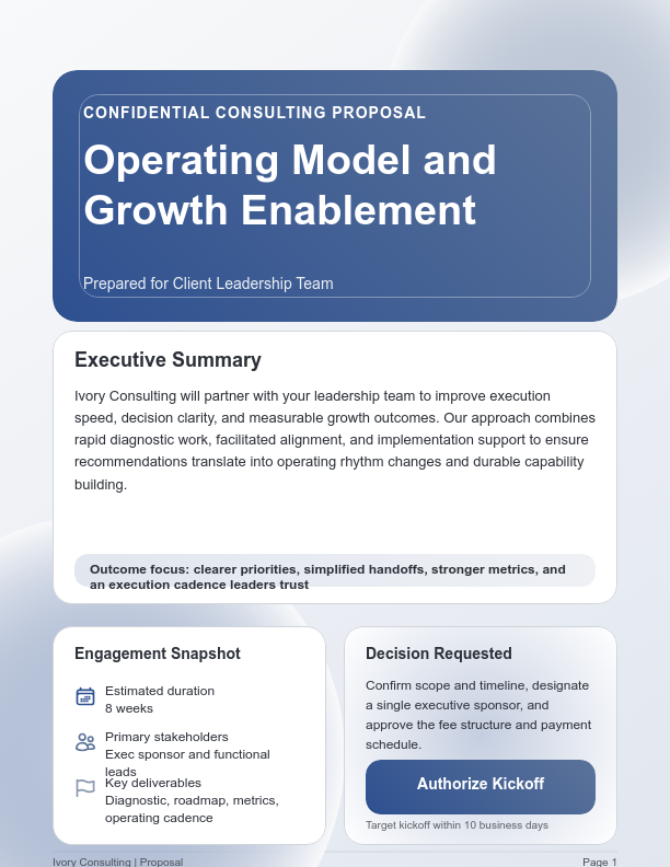 Strategic Business Advisory Proposal