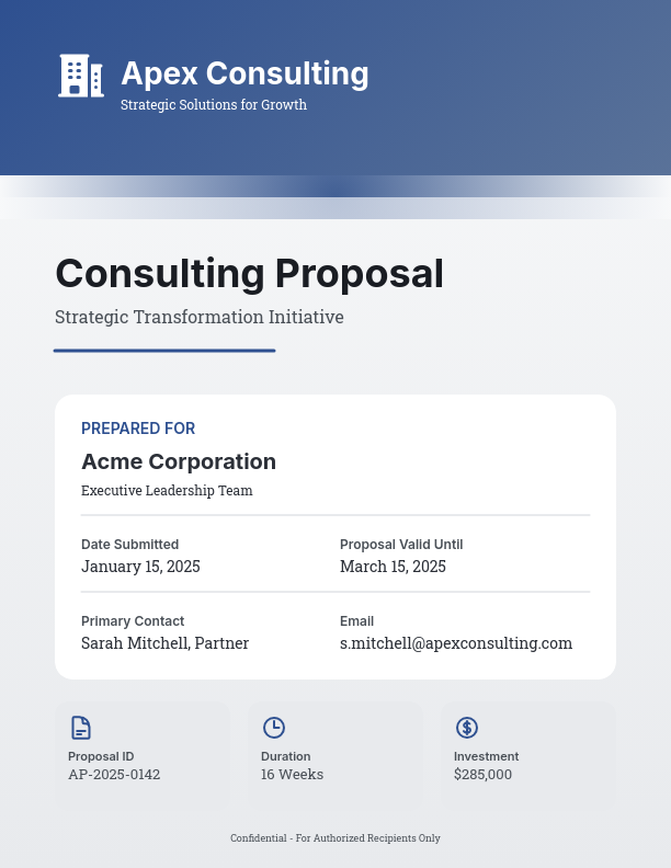 Strategic Business Advisory Proposal