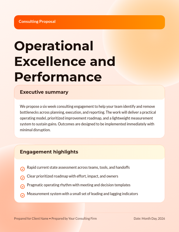 Strategic Business Consulting Project Bid