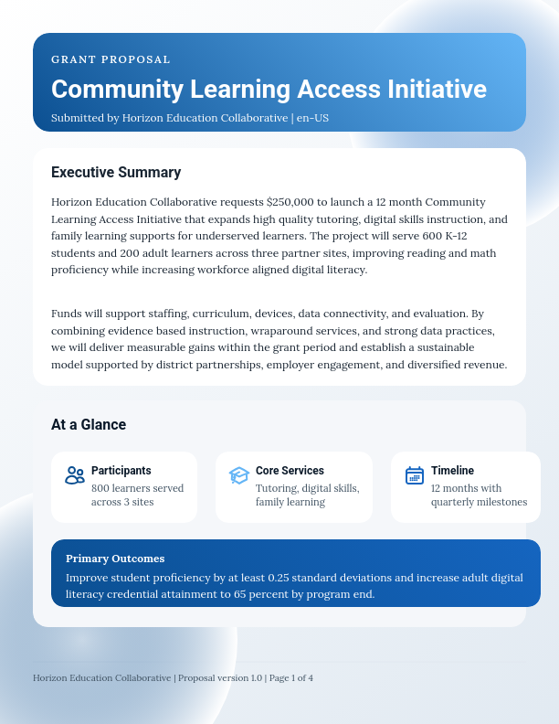 Community Impact Grant Application