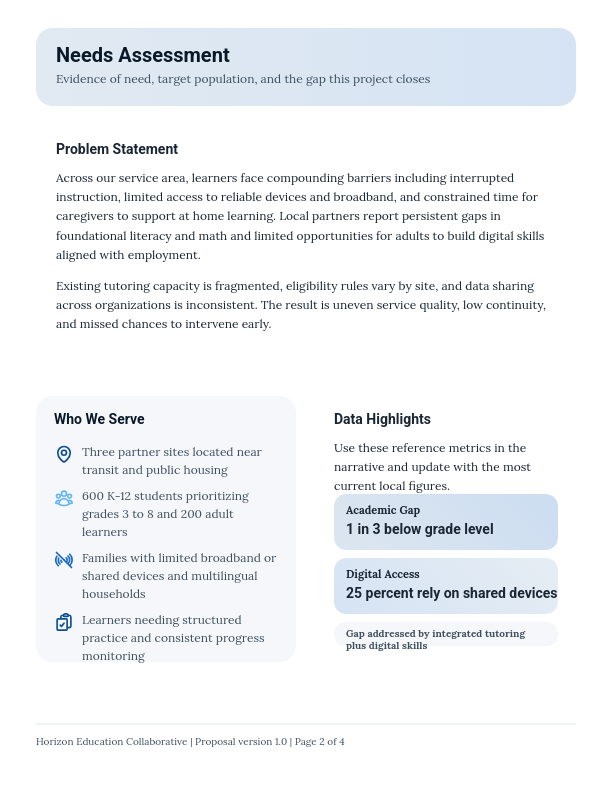 Community Impact Grant Application
