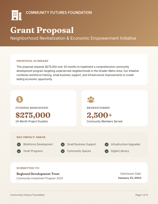 Strategic Community Project Grant Proposal