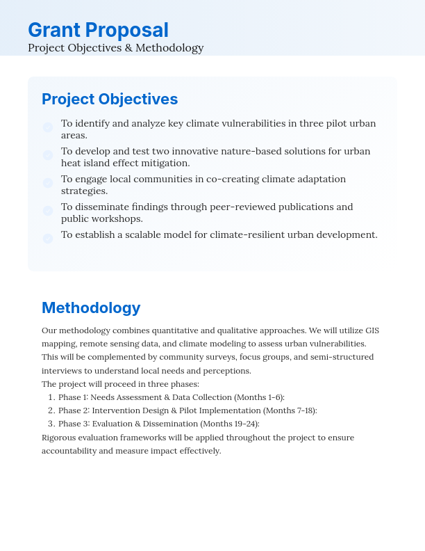 Non-Profit Community Grant Funding Proposal