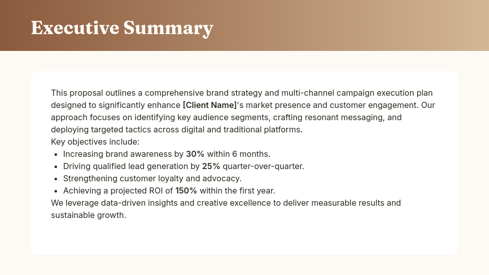 Strategic Brand Growth Marketing Pitch