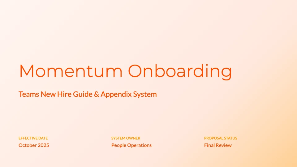 New Hire Onboarding Proposal