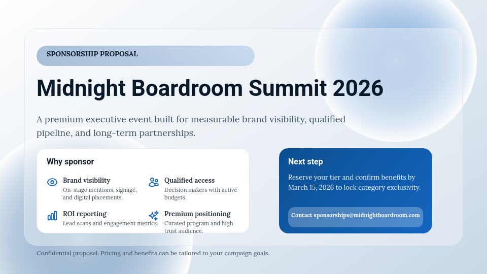 Strategic Brand Sponsorship Pitch Deck