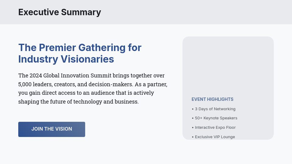 Professional Event Sponsorship Deck