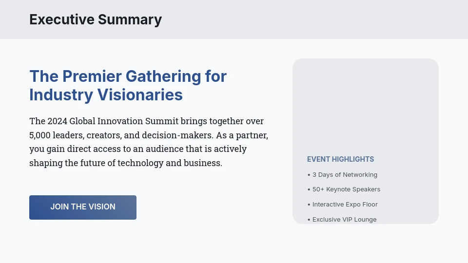 Professional Event Sponsorship Deck