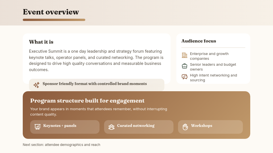 Corporate Event Sponsorship Pitch