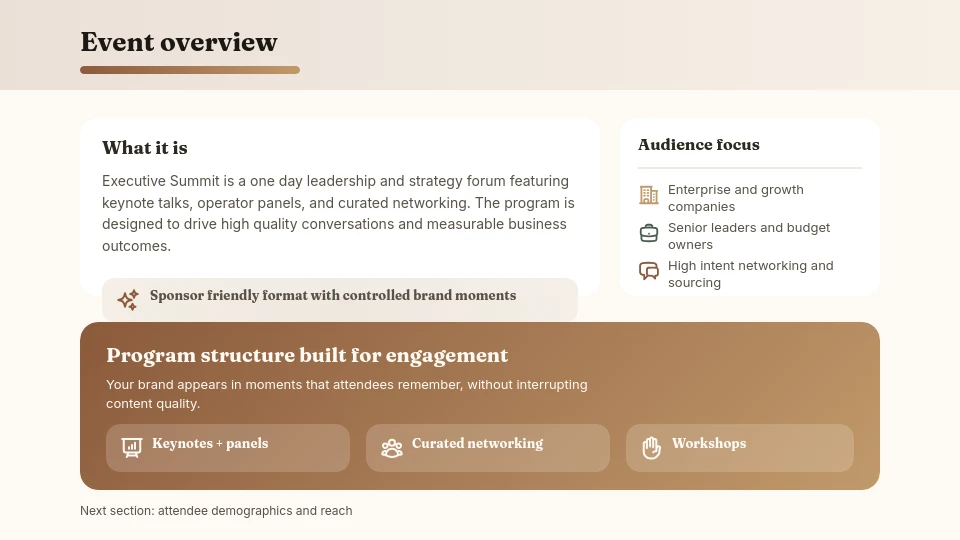 Corporate Event Sponsorship Pitch