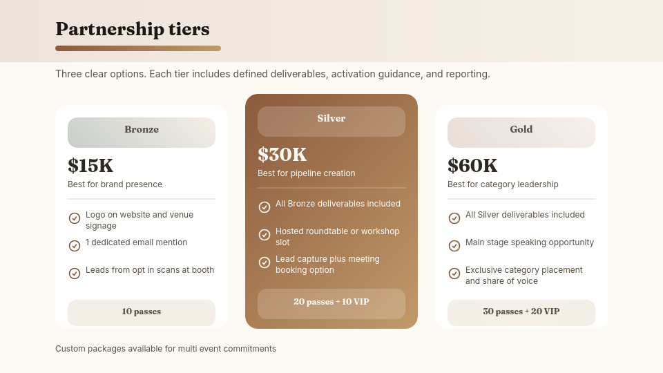 Corporate Event Sponsorship Pitch