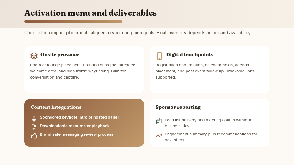 Corporate Event Sponsorship Pitch