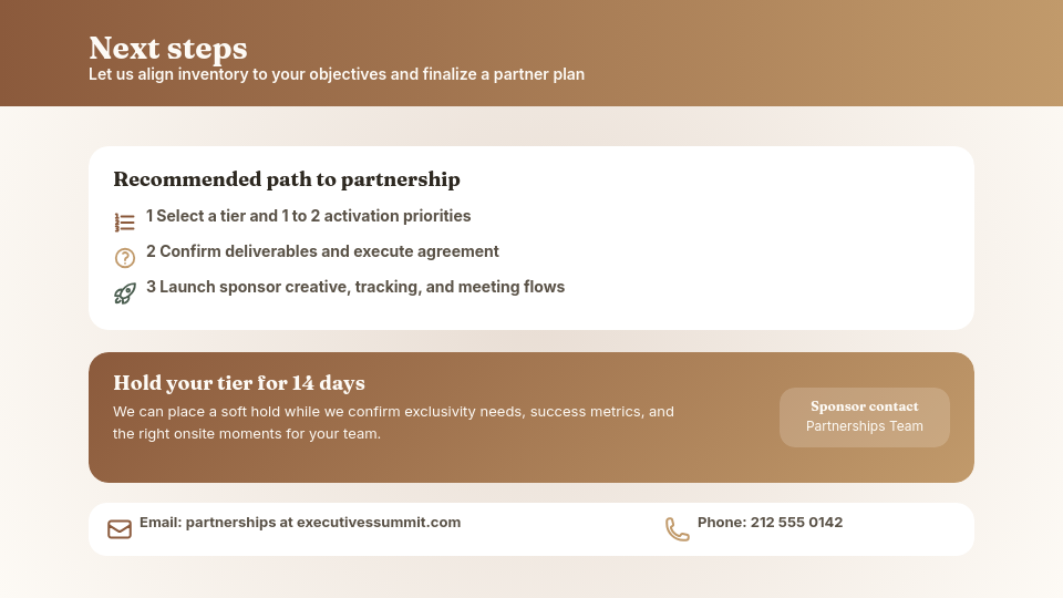 Corporate Event Sponsorship Pitch