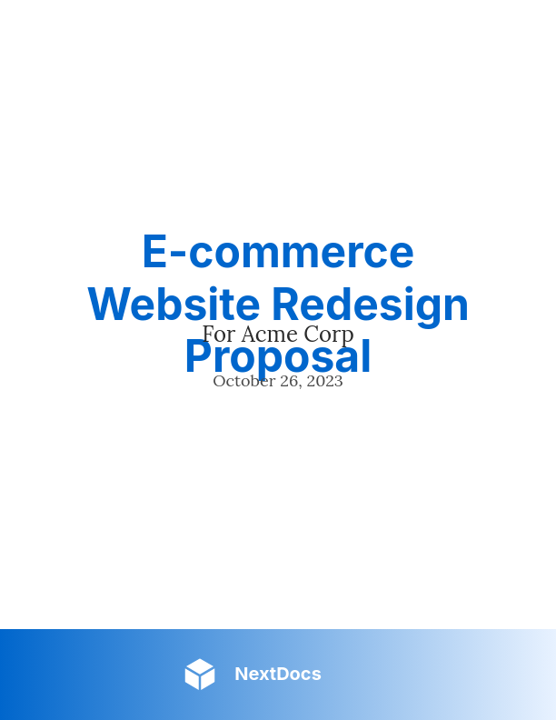 Strategic E-commerce Web Redesign Proposal