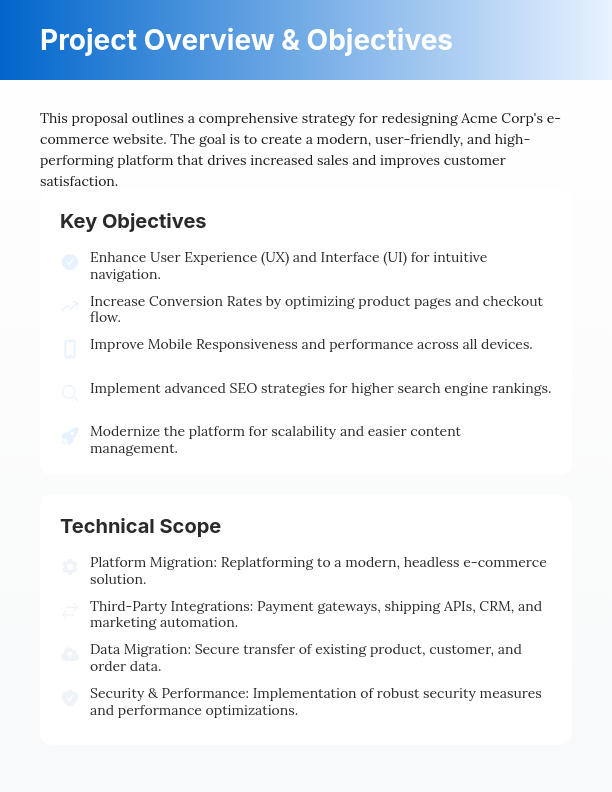 Strategic E-commerce Web Redesign Proposal