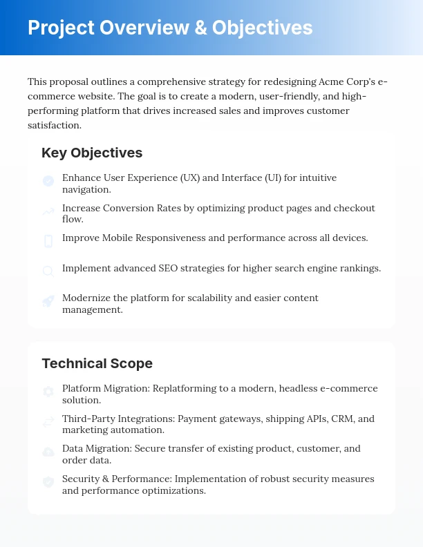 Strategic E-commerce Web Redesign Proposal