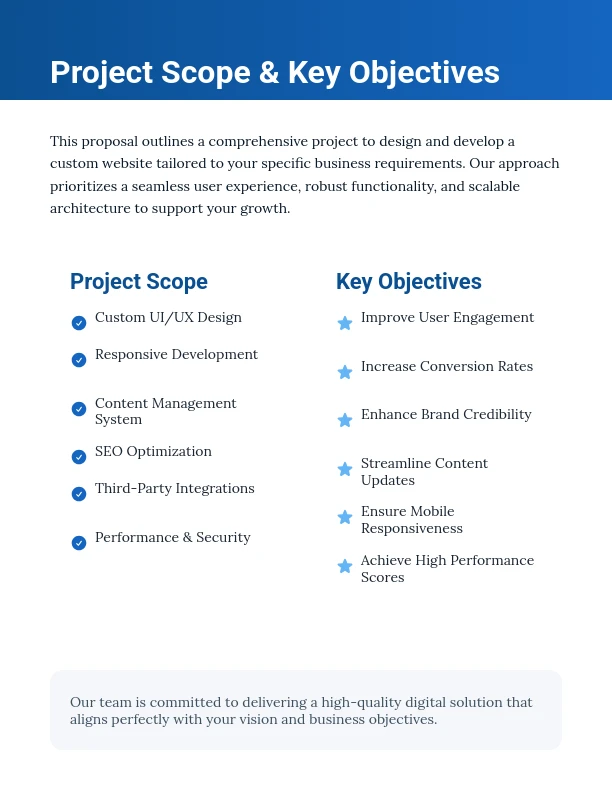 Professional Web Design and Strategy Pitch