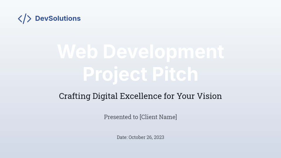 Custom E-commerce Web Development Pitch