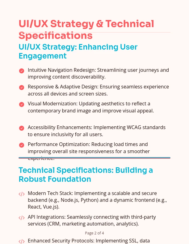 Custom Web Development Bid & Roadmap