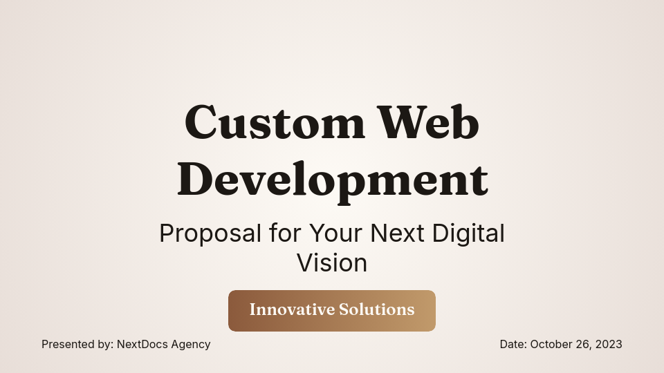 Modern Website Development & Strategy Pitch