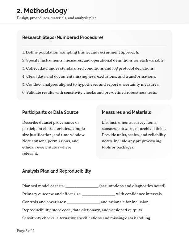 Formal Scholarly Investigation Layout