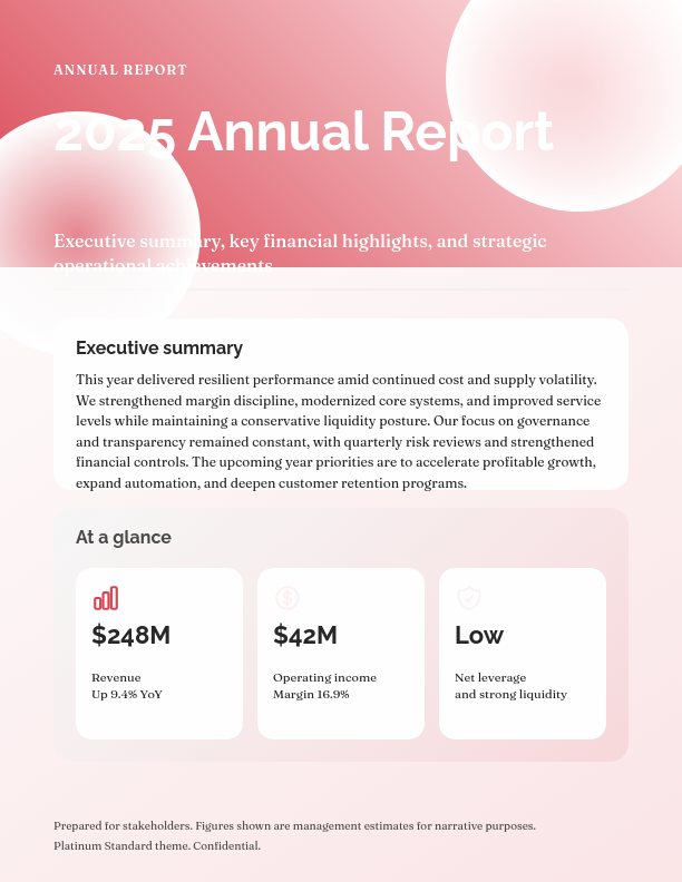 Annual Corporate Strategic Progress Summary