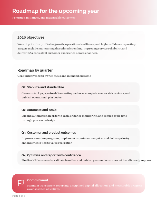 Annual Corporate Strategic Progress Summary