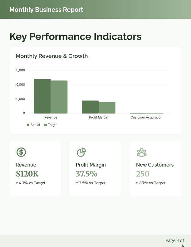 Comprehensive Monthly Business Performance Review