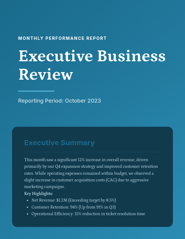 Monthly Business KPI & Growth Review
