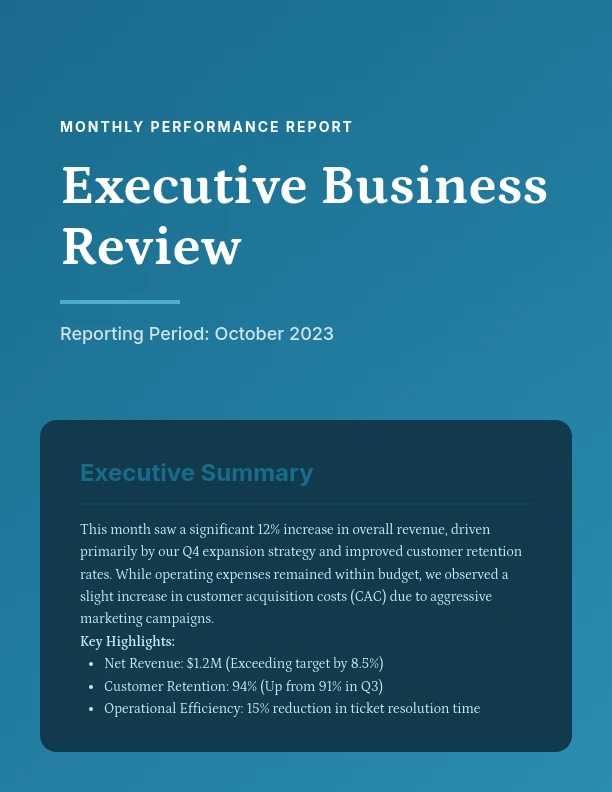 Monthly Business KPI & Growth Review