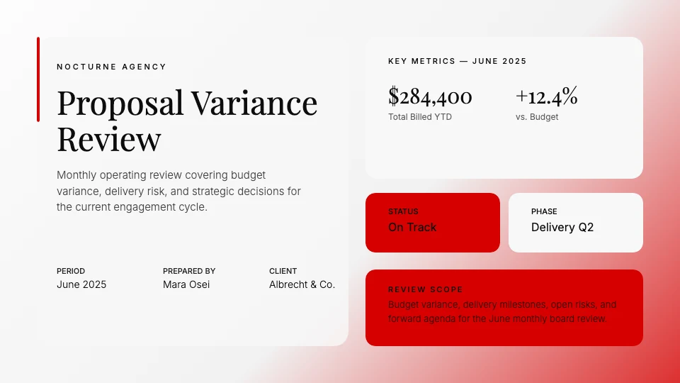 Agency Proposal Report