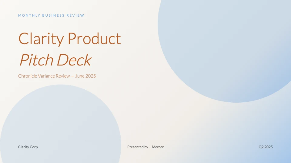 Product Pitch Report