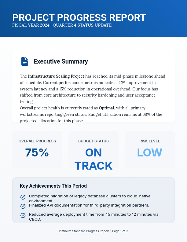 Quarterly Performance and Milestone Tracker