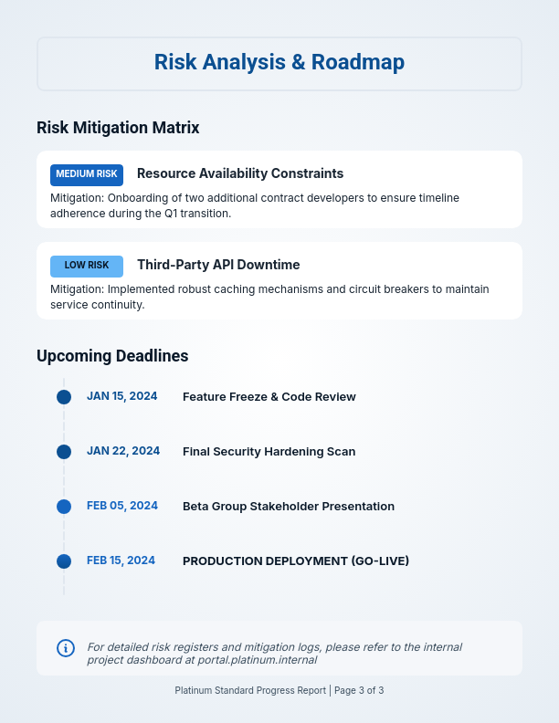 Quarterly Performance and Milestone Tracker