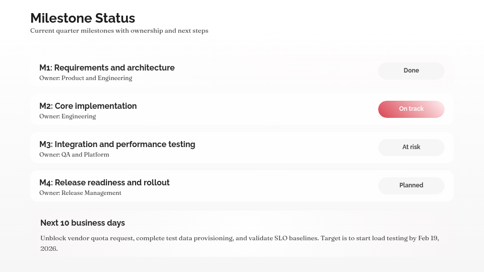 Strategic Milestone Performance Review