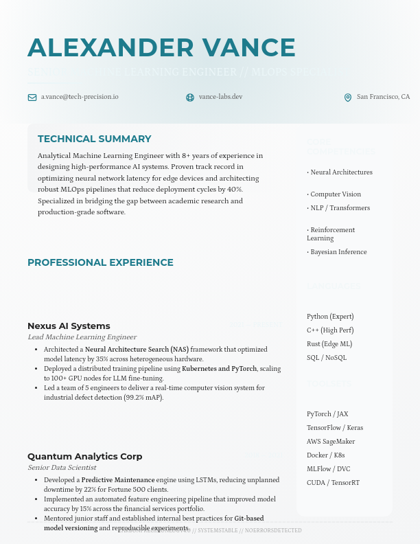Advanced Analytics Data Scientist CV