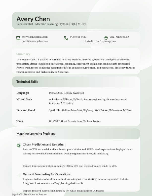 Senior Data Scientist Technical Profile