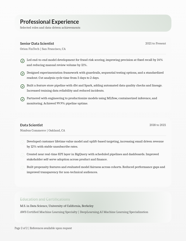 Senior Data Scientist Technical Profile