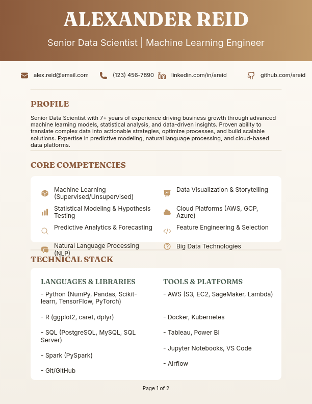 Technical Data Science Career Profile