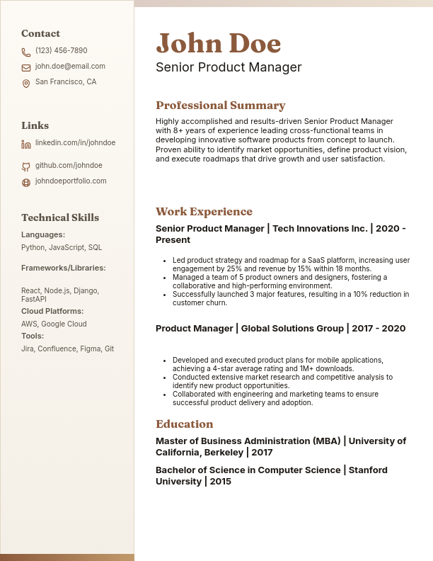 Modern Creative Visual Designer CV