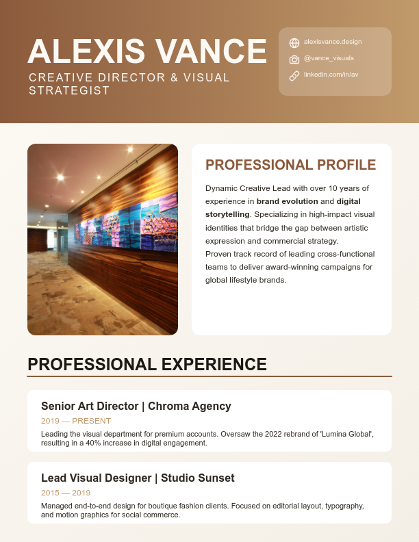Bold Visual Designer Career Profile