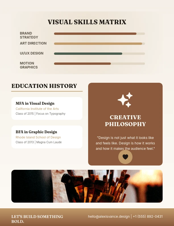 Bold Visual Designer Career Profile