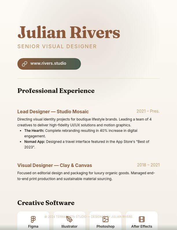 Creative Visual Designer Profile