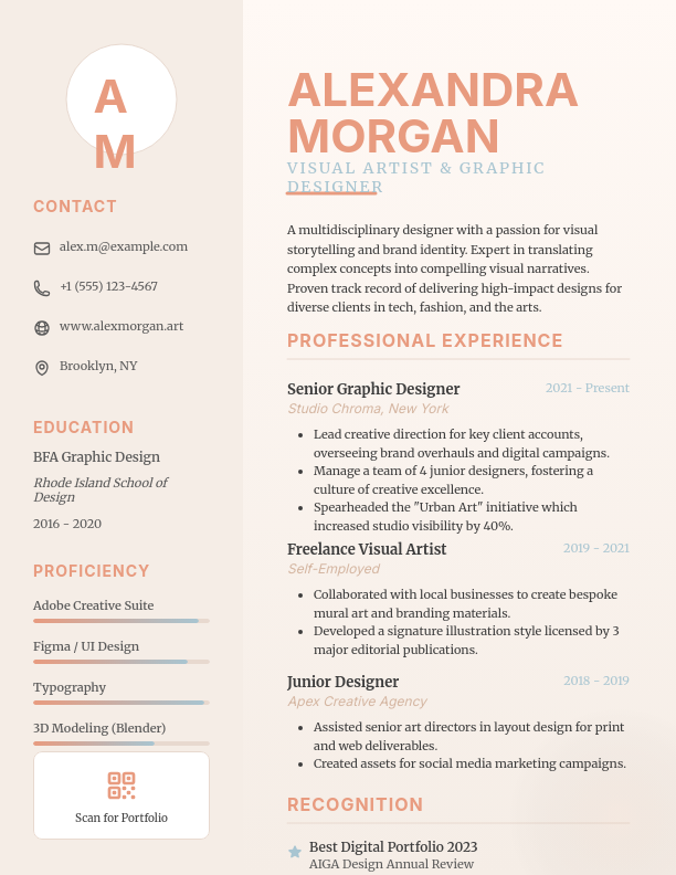 Bold Visual Designer Career Overview