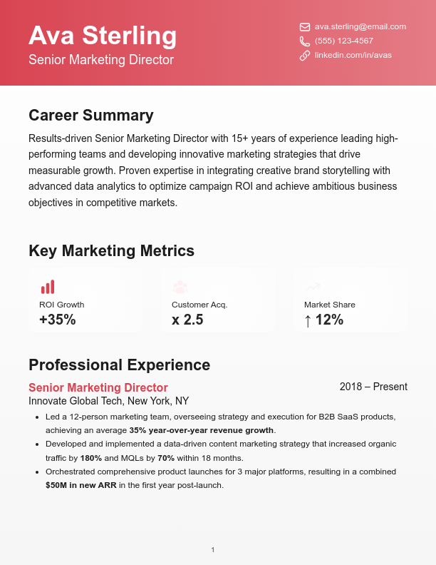 Strategic Growth Marketing Lead Resume