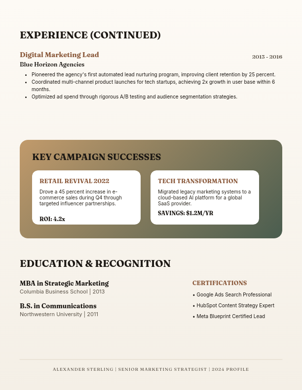 Creative Brand Strategist Professional Profile