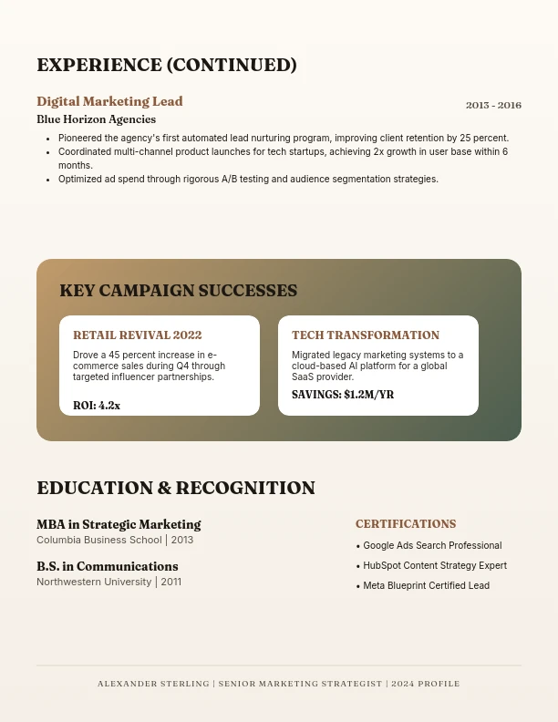 Creative Brand Strategist Professional Profile