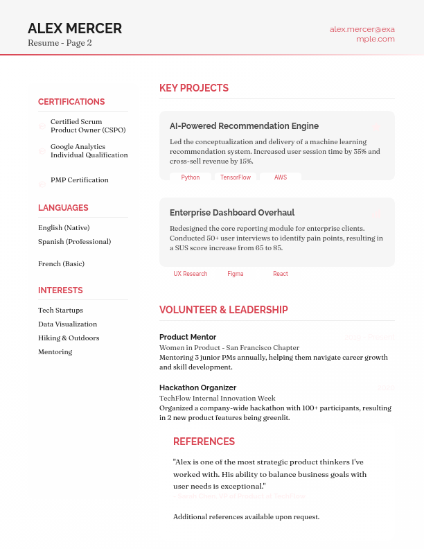 Strategic Product Leader Professional Profile
