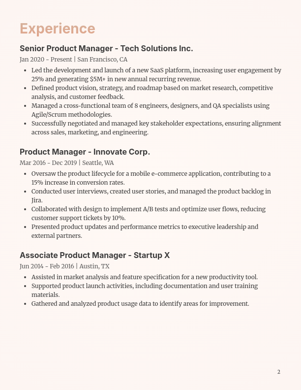 Strategic Technical Product Manager Profile